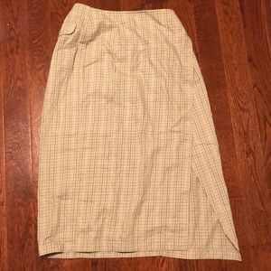Green striped long skirt